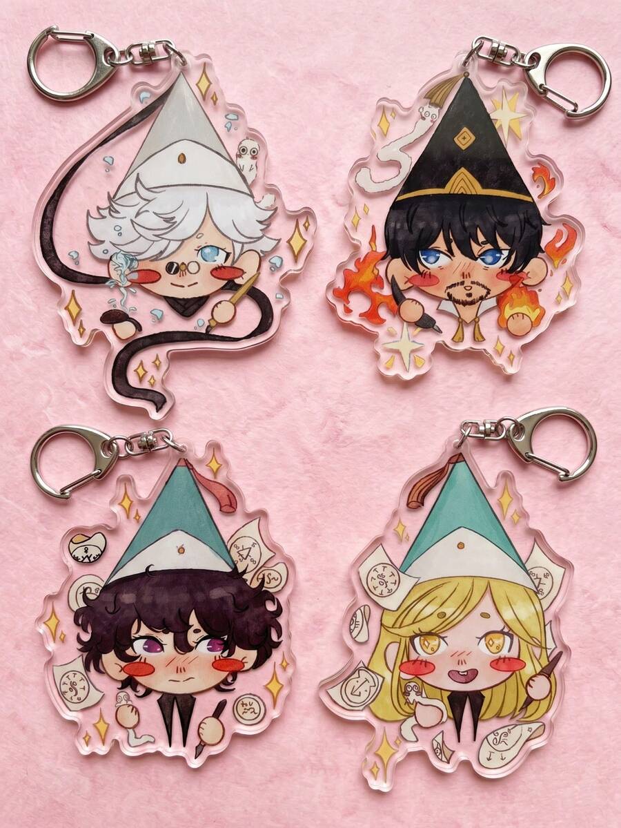 1pc/6pcs Witch Hat Atelier Anime Keyring Packs, Decoration Acrylic Key Chains For Back To School, Fans Gift, Anniversary,Daily Use - Multicolor - View 1