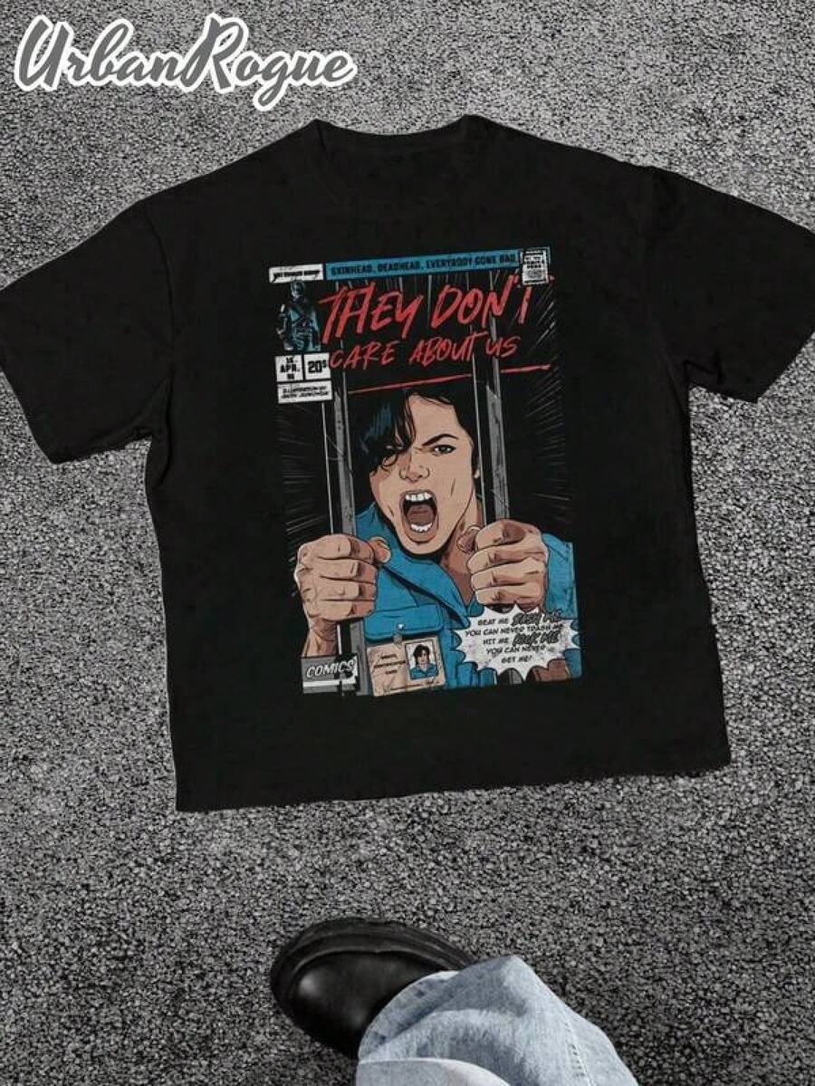 Casual And Modern Comic Book Style T-Shirt| Stylish Clothing: Comfortable T-Shirts, Sweatshirts, And Shirts| Ideal For Everyday Wear, Work, And Going Out| Easy To Match - Show Off Your Style - 黑色 - 查看 1