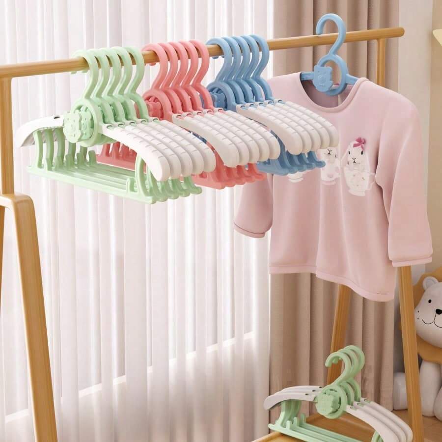 10 buah Gantungan Baju yang Dapat Diperpanjang, Gantungan Baju Plastik Multifungsi, Rak Penyimpanan Lemari, Dapat Ditumpuk, Hemat Ruang, Cocok untuk Kamar Tidur, Kamar Mandi, Penyimpanan Pakaian di Asrama. Rak Penyimpanan yang Dapat Diatur dari Bahan Polipropilen, Ukuran 28-73cm, Rak Lemari, Perlengkapan Penyimpanan Rumah