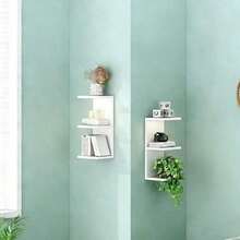 Estantería de pared minimalista de 3/5 capas delgada (material PVC), estante de almacenamiento de pared, estantería de pared, estante de almacenamiento acrílico montado en la pared, estante flotante montado en la pared, estante de almacenamiento multifuncional para exhibición de figuras de anime, estante flotante de almacenamiento de pared, estantería para plantas - Multicolor - Ver 10