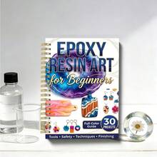 1 pieza Cuaderno de espiral de arte de resina epoxi A5, adecuado para registrar el proceso de creación artística, diario con cuentagotas, adecuado para principiantes, profesionales, artistas de resina y entusiastas - Resina epoxi 013 - Ver 3