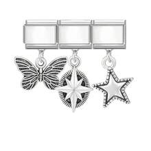 1/5/10/20/30/50pcs Random Mixed Steel Color Modular Pendant, Butterfly, Moon, Heart Shaped Detachable Bracelet Accessories - Multicolor - View 7