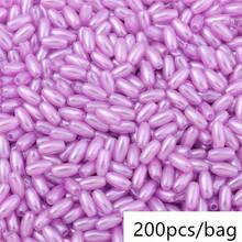 200颗4x8毫米彩虹米粒仿珍珠珠椭圆形仿ABS仿珍珠珠，适用于珠宝制作、工艺品制作、服装缝纫、服饰珠子 - 均碼 - 查看 23