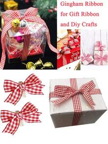 1Roll Plaid Gift Ribbon, College Style DIY Gift Satin Ribbon Suitable For Bouquet Packaging, Cake Decoration, Hand-Woven Gift Wrapping Rope, Birthday Gift Packaging, Party, Back To School Gift Decoration, Holiday Party Decoration, Christmas Decoration. - 1 Volume - View 6