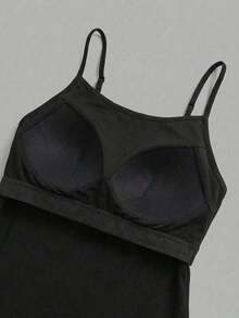 Set de 2 piezas de parte superior de camiseta ajustada casual en colores negro y blanco, adecuada para el verano, tallas grandes para mujeres - Negro - Ver 6