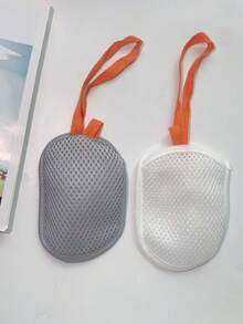 1pc Soft Soap Bag Foaming Mesh Pouch Bathing Foam Net Bag Scrubbing Drawstring Soap Holder - White - View 6