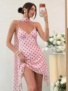 Vestido corto de verano con tirantes finos y estampado de leopardo sexy para mujer - Rosa Pálido - Ver 6