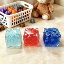 New 3-Color Transparent Cheese Squeeze Stress Relief Glacier Slow Rebound Fidget Toy, For Teens & Adults, Christmas Gift - Multicolor - View 4
