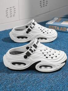 Sandal nam thoáng khí thiết kế rỗng, dép mùa hè mới mũi kín, đế dày chống trượt khử mùi, sandal thể thao thường ngày, phù hợp cho học sinh, đi ngoài trời, đi biển, câu cá, lái xe - trắng - Xem 11