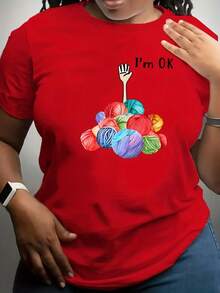 Fashionable Women's T-Shirt - [紅色的] - 查看 9