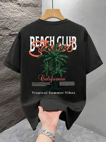 Camiseta de manga corta holgada con estampado de moda para hombres GRDR| Diseño exquisito| Esencial de verano| Fácil de combinar| Muestra tu estilo N7FL - Negro - Ver 4