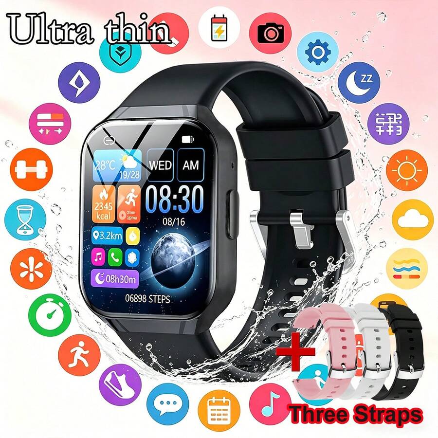 1.83" Full Touch Screen Smart Watch, Wireless Call/Answer, Suitable For Android/IOS, Fitness Activity Tracker, Multiple Sports Modes, Step & Distance Tracking, Music Control, Ideal Gift For Him Or Her - View 1
