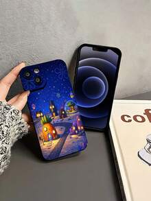 Bob Esponja Pantalones Cuadrados noche estrellada azul naranjafunda de teléfono Fundas compatibles con ,Apple,VIVO,OPPO,,, y Honor.Fabricadas en silicona TPU,ofrecen protección contra golpes y caídas. - Negro - Ver 4