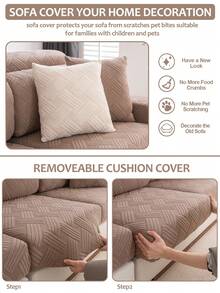 1 tấm bọc ghế sofa lưới xoay co giãn, bộ sản phẩm đa năng, bọc ghế sofa đa năng dùng được cả bốn mùa, chống mèo cào, thích hợp bảo vệ ghế sofa phòng khách hình chữ L và ghế sofa 1, 2, 3, 4 chỗ ngồi. - Bella - Nâu - Xem 6