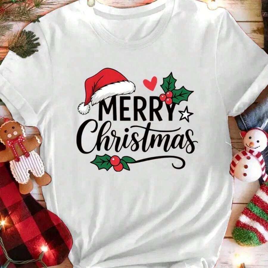 Camiseta Moderna Minimalista con Estampado Casual para Mujer, Popular y Versátil para el Día a Día - Blanco - Ver 1