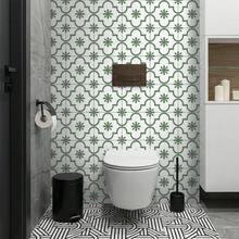 Set de 12 pegatinas de pared con patrón floral francés, pegatinas decorativas retro y gruesas para azulejos de baño, piso y pegatinas antideslizantes con flores y ladrillos para la renovación del fondo de la cocina, pegatinas de pared extraíbles - PTS008 - Ver 6