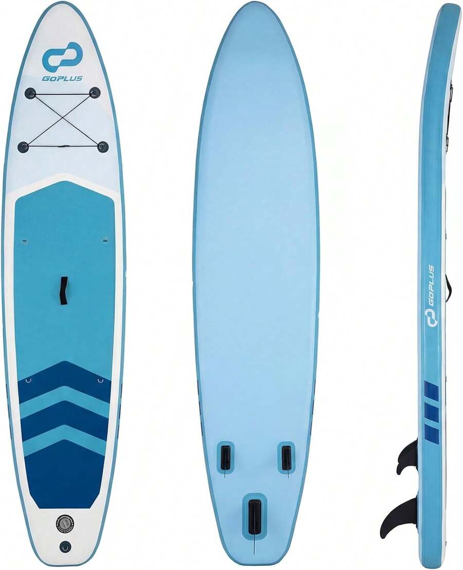 Infable Stand Up Paddle Board, 10FT/10.5FT/11FT SUP With Accessory Pack, Adjustable Paddle, Carry Bag, Fin, Hand Pump, Leash, Repair Kit - Light Blue Coconut Wave - View 1
