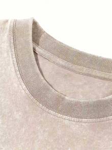 Men's And Women's Washed Cotton T-Shirt With A Distressed Effect, American Retro Leopard Print, Layered "WIFEY" Print, Casual Short Sleeves For Stylish Moms, Unisex Soft Fabric Crew Neck T-Shirt, Urban Style, Casual Top, Ideal For Everyday Wear, Holidays Or As A Gift Option. - 杏色 - 查看 5