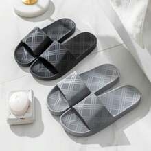 Shower Slipper Slippers Men's Household Non-Slip Summer Indoor Couple Home Bathroom Bathing Women's Summer-black-40-41 Black 44/45 EU - Negro - Ver 5