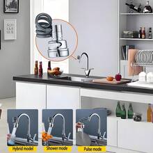 Ống nối dài vòi nước xoay có thể tháo rời 50CM/19.69IN, 3 chế độ tiết kiệm nước, bộ chuyển đổi vòi nước đa năng cho nhà bếp, phòng tắm, ban công. - A - Xem 7