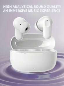 True Wireless Bluetooth Earbuds With Built-In Microphone For Clear Calls, Long Battery Life, Sweat-Resistant Design, Compatible With IOS And Android Devices, Suitable For Fitness, Running And Daily Use - White - View 2