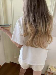 Soft Camiseta holgada y suelta con estampado de elementos marinos como estrellas de mar, conchas, perlas y animales de la playa, de algodón cómodo adecuado para vacaciones de verano, vacaciones en la playa y junto al mar pattern - Blanco - Ver 2