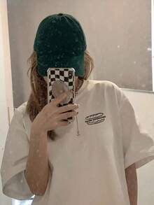 New White Short Sleeve Summer T-Shirt, English Print, Loose Fit, For Petite Women, Casual In-Style - 白色的 - 查看 7