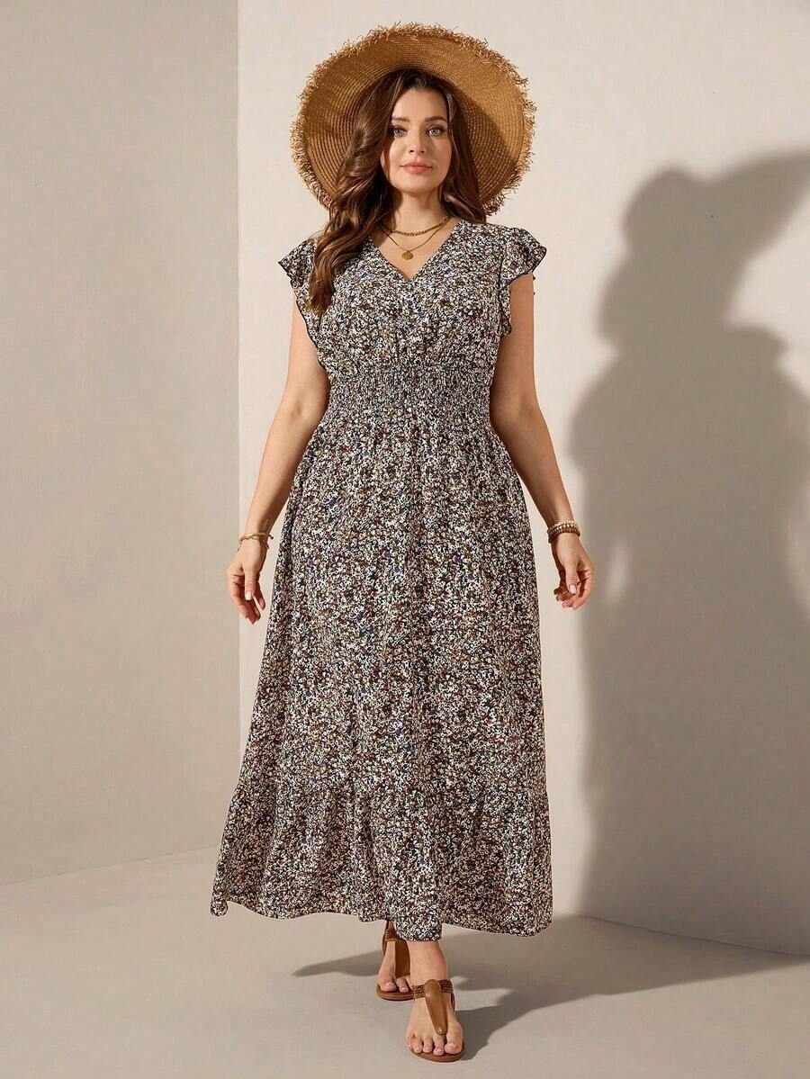 Comfylo Vestido casual de vacaciones largo con estampado de paisley talla grande, estilo boho, atuendos de verano boho de dinero viejo para mujeres, atuendos de primavera break rave, atuendos de festival de primavera break - Multicolor - Ver 1