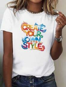 1 pieza de ropa de verano. Teediy crea camisetas de mujer de color sólido y estilo único para ti, con un ajuste cómodo. Nuevas llegadas de moda de verano y regalos para las fiestas, ropa cas - Blanco - Ver 11