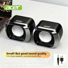 Acer Speaker audio-visual desktop 2.0 kelas atas, suara surround stereo dua saluran, remote kontrol berkabel terintegrasi, kompatibel dengan desktop dan laptop, desain minimalis dengan performa bass yang luar biasa, cocok untuk kantor dan hiburan. - View 10