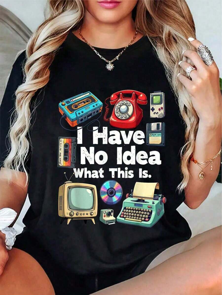 SimpieAndVersatileDesign100% algodón puro No sé qué es esta camiseta de la fiesta de los 80 's Fashion 80 de los hermanos 80CottonT-Shirt - Negro - Ver 1