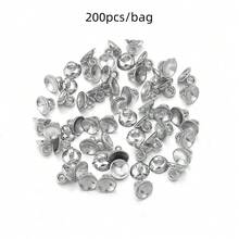 200个/包 CCB 耳钩，圆形吊坠珍珠帽，手工珠宝配件，DIY珠宝制作用珍珠套 - 碗杯 - 查看 9