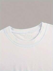 Women's Casual Short-Sleeved T-Shirt, Round Neck, Blue With Yellow And Orange House Print, Scooter Style, Comfortable Fit And Classic Design. - 白色 - 查看 5