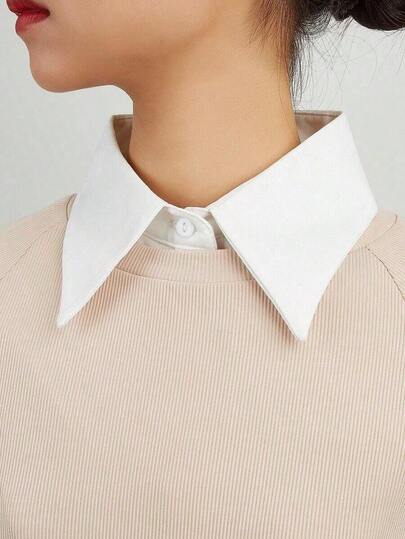 1pc Women's Detachable Collar For Shirts With White Pointed Collar, Fall/Winter Blouse Accessories