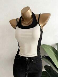 Top sin mangas de color contrastante, casual y de moda para el verano - Multicolor 4 - Ver 1