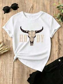 100% Pure Cotton, Breathable And Gentle On The Skin. Classic Crew Neck Design, Slim Fit, And Flattering For All Body Types. Fashionable Print With A Minimalist Style And High-Quality Finish. Unisex Design Perfect For Matching Outfits, Ideal For Everyday Wear, Dates, Leisure, And Streetwear – Versatile And Timeless. - 白色 - 查看 1