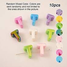 10pcs Electroplated Acrylic Large Hole English Letter Beads, DIY Phone Lanyard, Casual Shoe Charms, Handmade Jewelry Accessories, Holiday Gift [Random Mixed Color] - AB Colorful - View 26