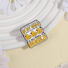 1pc Fun Phrase Enamel Pin, Yellow Rubber Duck Lapel Pin, Aesthetic Badge For Backpacks And Clothing, Unique Personalized Jewelry Gift - Yellow - View 6