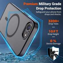 Magnetic Wireless Charge Case Compatible With IPhone 17 E 16 15 14 13 12 11 17 Pro Max 15 Plus Translucent Matte Back Cover - Black - View 4