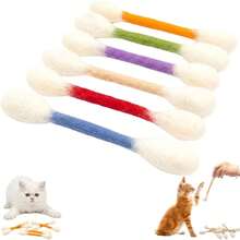 3pcs/1pc Interactive Cat Teaser Wand, 6 Colors, Suitable For Indoor Boredom Relief, Durable Chew Rope, Large Interactive Cat Kick Ball Game Enthusiast Gift Accessory - Multicolor - View 3
