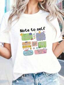 Summer Tops 2026, Vintage Short Sleeve T-Shirt, Loose And Comfortable, Women's Summer Clothes, Women's T-Shirts, Round Neck, 100% Cotton, Soft Fabric, Short Sleeve, Breathable And Cool - 白色 1 - 查看 7