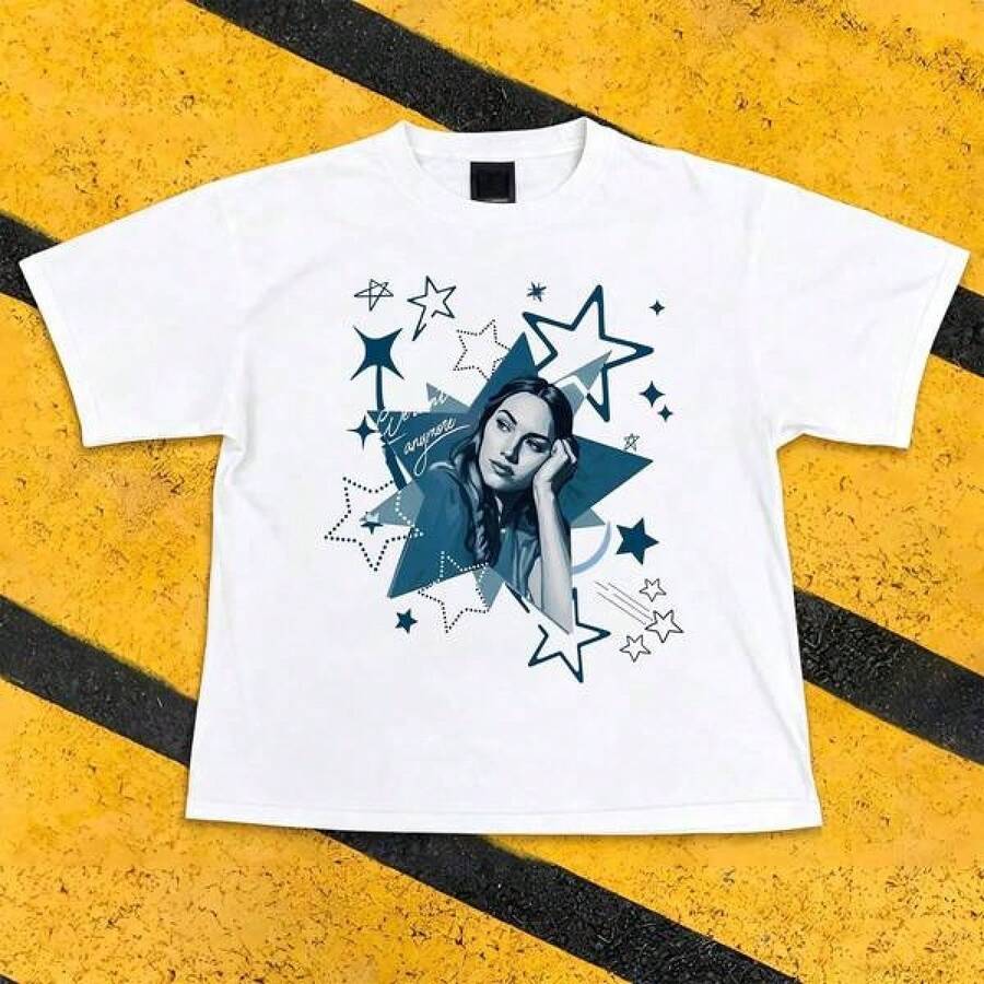 Freya Skye Blue Star Portrait Graphic T-Shirt, Artistic Aesthetic Casual Tee For Men WomenBlusas Para Dama Y Hombre Playeras Oversize Blusas Frescas Para El Calor Envio Nacional - Blanco - Ver 1
