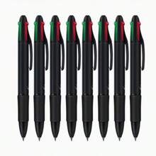 5pcs/Set New High-Quality Black Retractable 4-In-1 Multifunction Ballpoint Pen, 0.7mm 4-Color Refill Cartridges, Smooth Writing, Suitable For Office & School Supplies (1 Pen + 4 Refills) - Four-color Pen - View 4