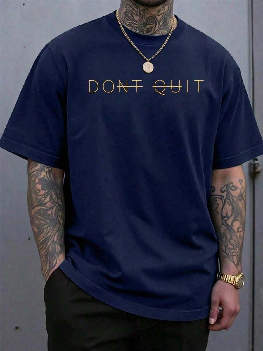 Unisex Camiseta unisex.Para hombres.Manga corta.Camisa T de manga corta.Ropa de primavera.Ropa de verano.Prenda de vestir.Prenda superior.Ancho.Silueta grande.Diseño con estampado.Regalo.Regalo.Estilo street.Primavera.Verano.Otoño.Invierno.Para hombres. - Azul Marino - Ver 1