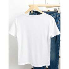 Camiseta gráfica de encaje estilo para mujer, cuello redondo oversize y manga corta, camiseta casual cómoda, ideal para el verano y salidas de fin de semana - Blanco - Ver 4