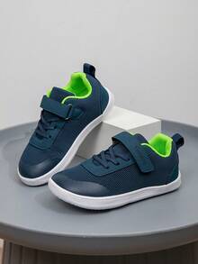 Children's Versatile Wide-Toe Box Sports Shoes, Lightweight Hook-And-Loop Easy On/Off Non-Cramping Comfortable Breathable Blue Athletic Shoes, Versatile Training Shoes, Casual Skate Shoes - Blue - View 4