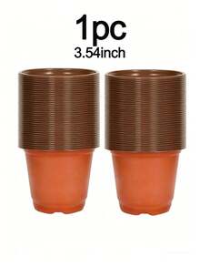 1/20/50 piezas Macetas de plástico cónicas de 9cm/10.5cm con agujeros de drenaje, macetas de semillero para flores y vegetales, para siembra y trasplante en jardinería - Multicolor - Ver 10