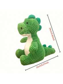1 PC Cartoon Dinosaur Dog Toy, Plush Cat And Dog Toy For Self-Entertainment, Interactive Squeaky Bedtime Companion, Green, Pet Dog Toy, Durable, Teething, Teeth Cleaning, Interactive Training Toy - Multicolor - View 2