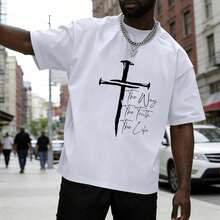 Camisetas Cristianas para Hombre, Camiseta con Cruz de Fe, Camisetas Religiosas de Jesús, Camisetas con Versículos Bíblicos Inspiradores, Camisetas Gráficas de Talla Grande LQSN - Negro - Ver 11
