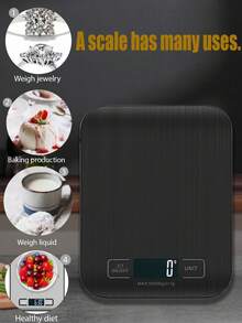 [熱銷禮品] 10kg容量廚房秤，高精度食物秤，不鏽鋼秤盤，具備歸零功能和多單位轉換，適用於烹飪和烘焙。秤面附有藍色保護膜，使用前必須撕除。電池供電（不含電池）。 - 廚房秤 - 查看 6